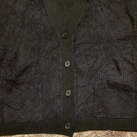 JOIE Black Long Sleeve V Neck Button Front Sweater Size Large - Picture 3 of 8